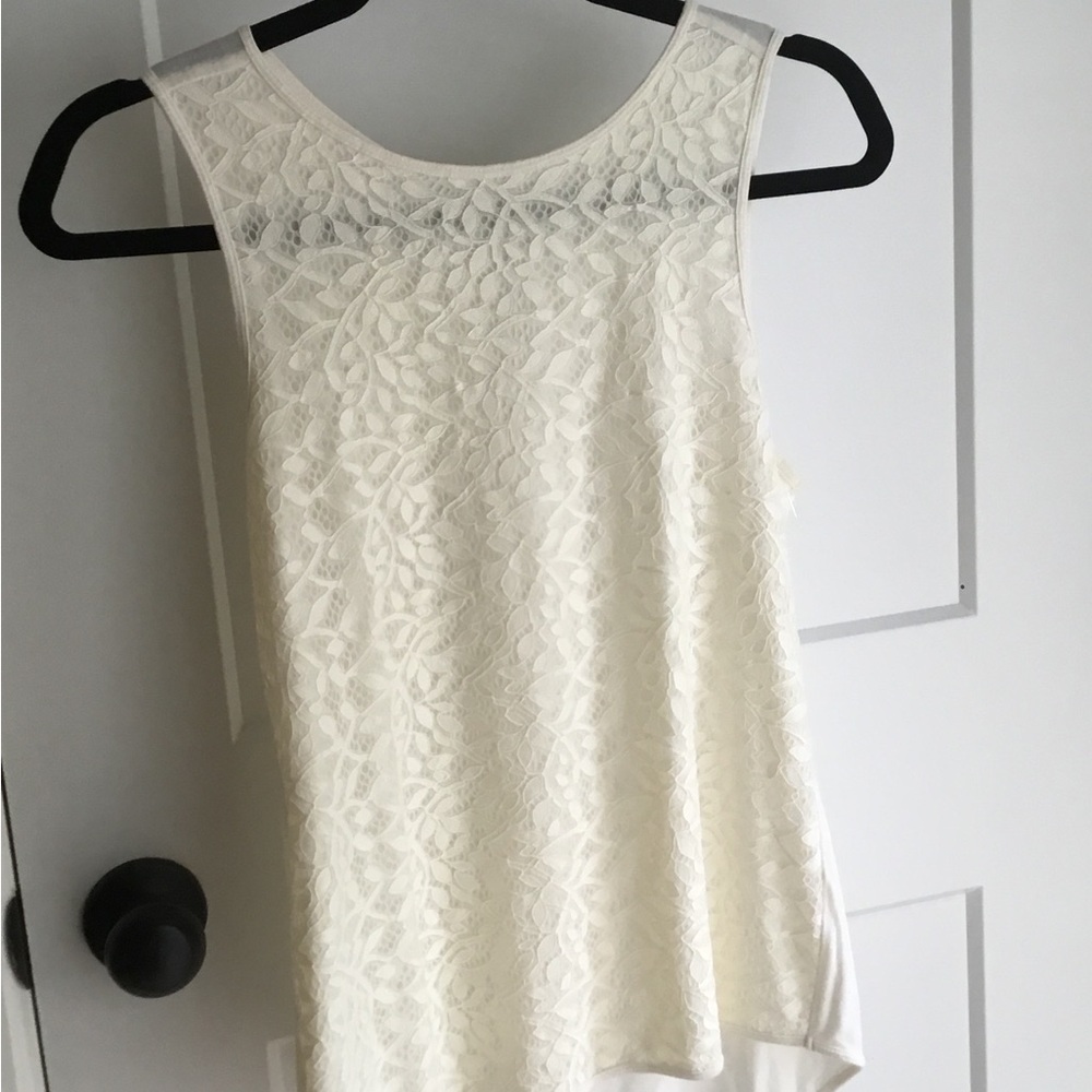 LOFT Cream Lace Tank Top